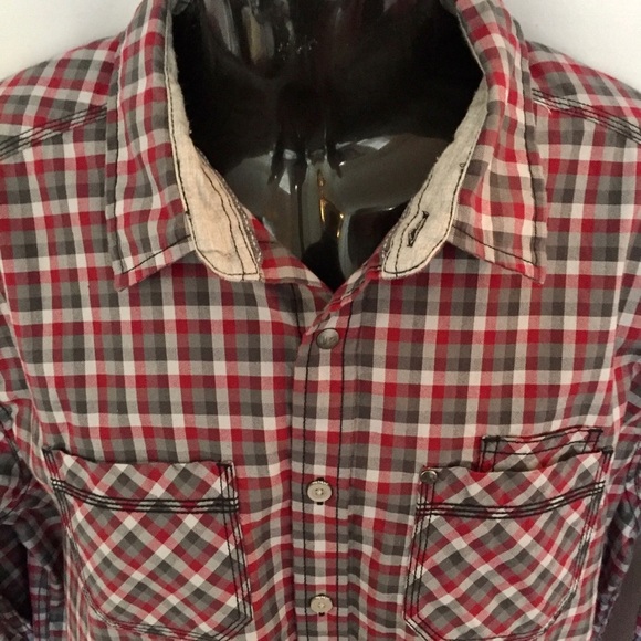Plaid Mens Shirt LS Button Front Sz XL - Picture 4 of 12